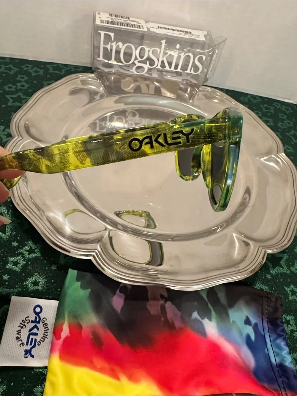 Oakley Frogskins Acid Tortoise Green Emerald Iridescent Lenses Near Mint